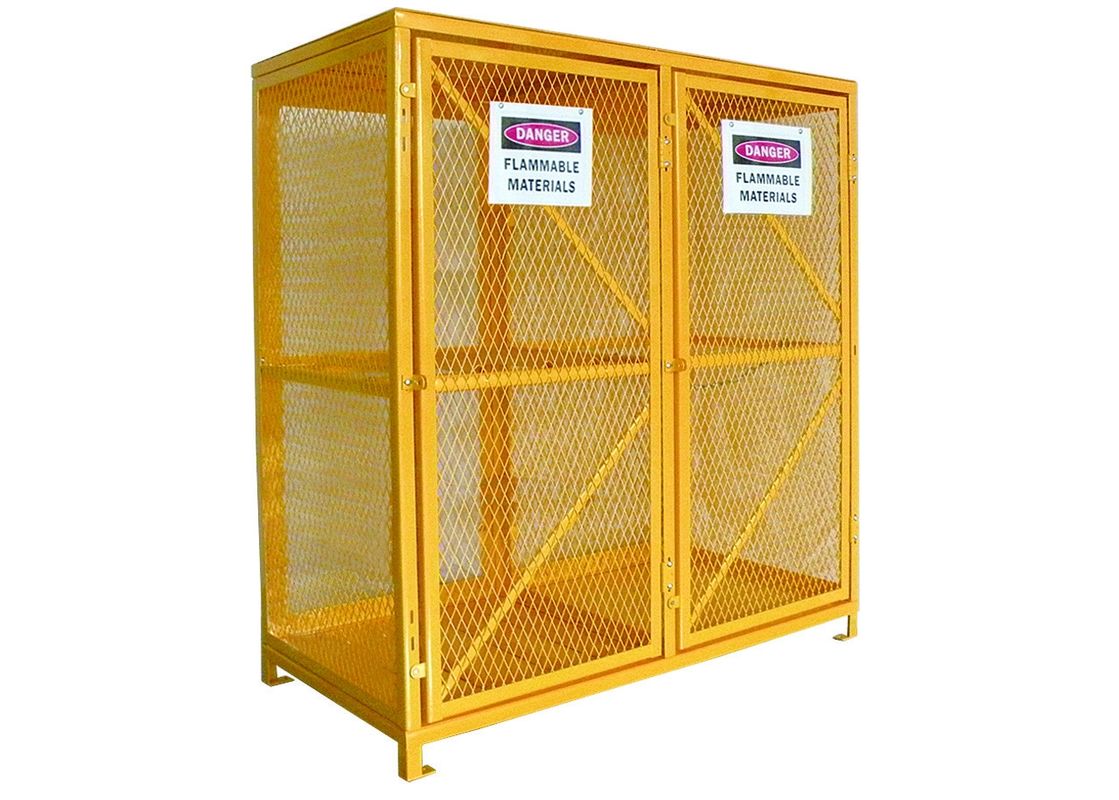 Les cages augmentées de stockage de cylindre d'oxygène en métal, gaz jumeau de porte peuvent meuble de rangement fournisseur