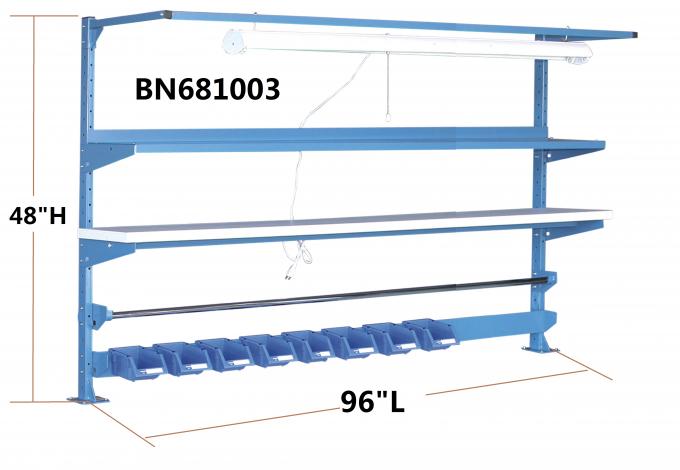 Les bancs de travail industriel de laboratoire 48 avancent les pieds petit à petit réglables de large à hauteur de 96 pouces