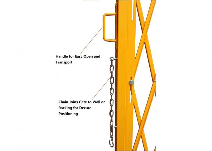 Portes de sécurité se pliantes portatives en acier résistantes d'entrepôt avec l'étiquette de mise en garde